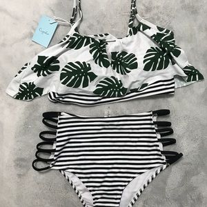 Cupshe 2 piece high waisted bathing suit